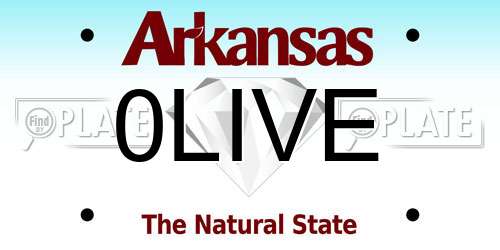 0LIVE Arkansas License Plate