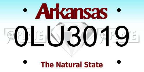 0LU3019 Arkansas License Plate