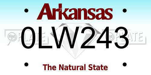 0LW243 Arkansas License Plate