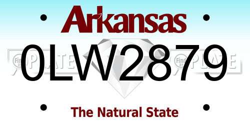 0LW2879 Arkansas License Plate