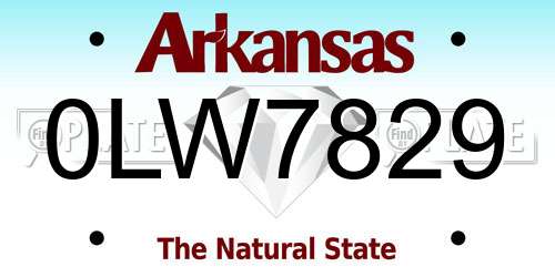 0LW7829 Arkansas License Plate