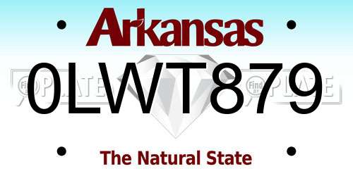 0LWT879 Arkansas License Plate