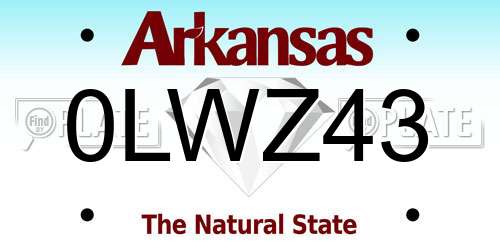 0LWZ43 Arkansas License Plate