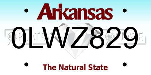 0LWZ829 Arkansas License Plate