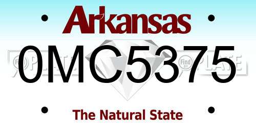 0MC5375 Arkansas License Plate