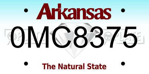 0MC8375 Arkansas License Plate