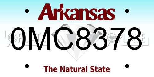 0MC8378 Arkansas License Plate