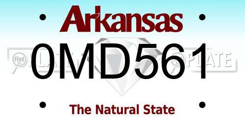 0MD561 Arkansas License Plate