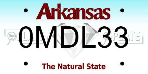 0MDL33 Arkansas License Plate