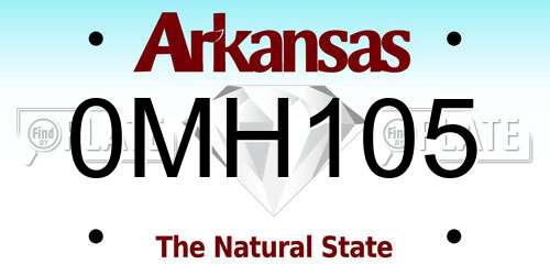 0MH105 Arkansas License Plate