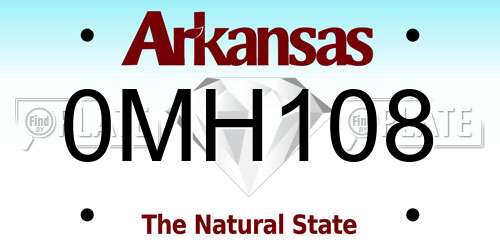0MH108 Arkansas License Plate