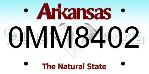 0MM8402 Arkansas License Plate