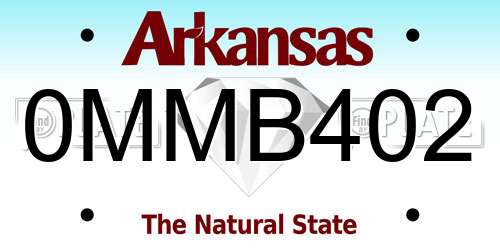0MMB402 Arkansas License Plate