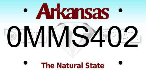 0MMS402 Arkansas License Plate