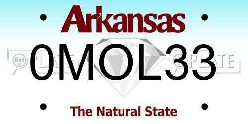 0MOL33 Arkansas License Plate
