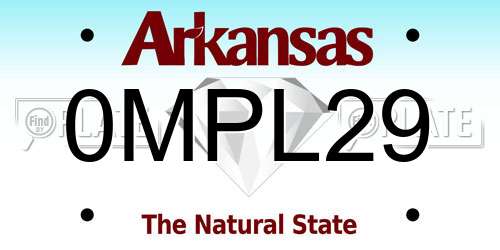 0MPL29 Arkansas License Plate