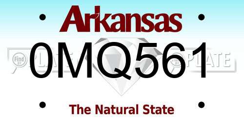 0MQ561 Arkansas License Plate