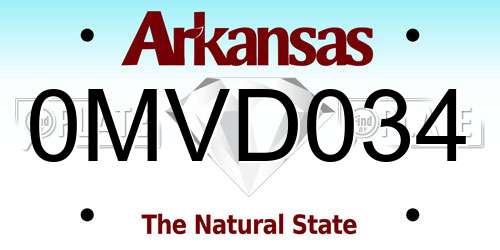 0MVD034 Arkansas License Plate