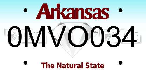 0MVO034 Arkansas License Plate