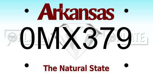 0MX379 Arkansas License Plate