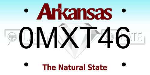0MXT46 Arkansas License Plate