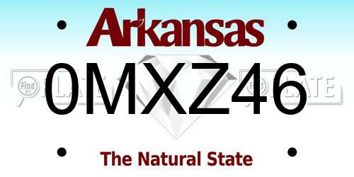 0MXZ46 Arkansas License Plate