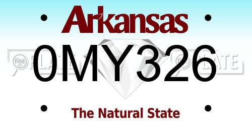 0MY326 Arkansas License Plate