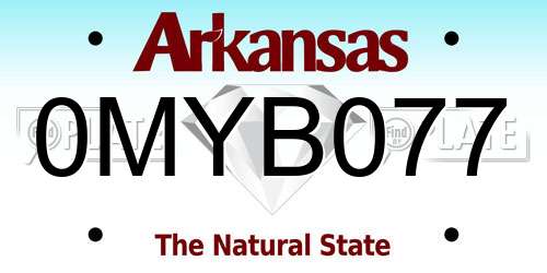0MYB077 Arkansas License Plate