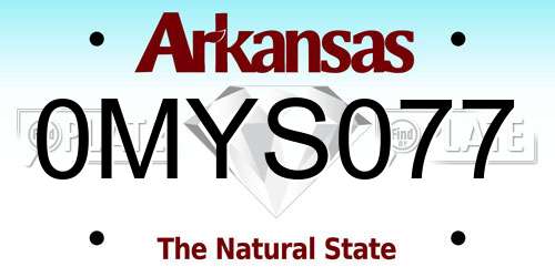 0MYS077 Arkansas License Plate