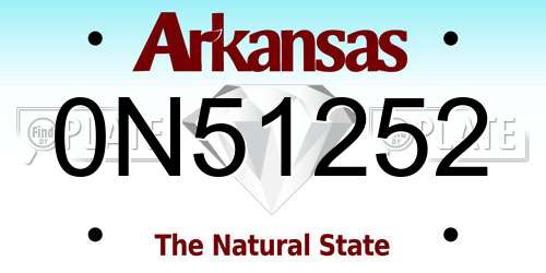 0N51252 Arkansas License Plate