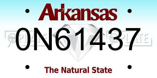 0N61437 Arkansas License Plate