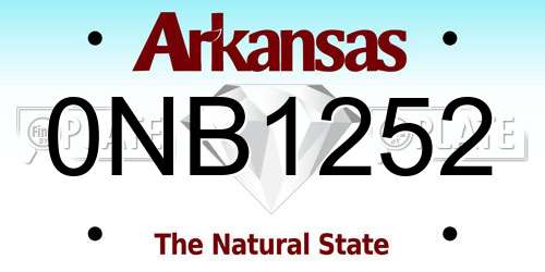 0NB1252 Arkansas License Plate