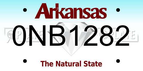 0NB1282 Arkansas License Plate