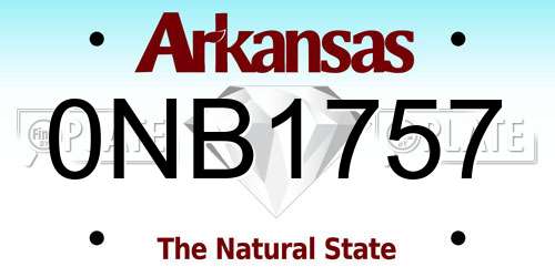 0NB1757 Arkansas License Plate
