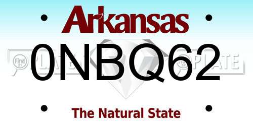 0NBQ62 Arkansas License Plate