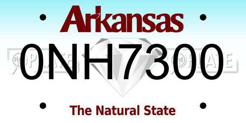 0NH7300 Arkansas License Plate