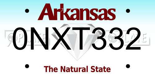 0NXT332 Arkansas License Plate