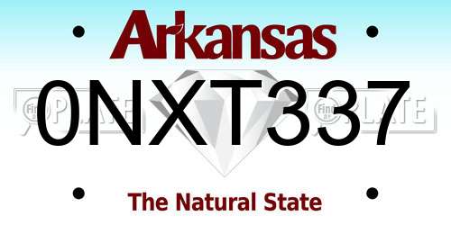 0NXT337 Arkansas License Plate