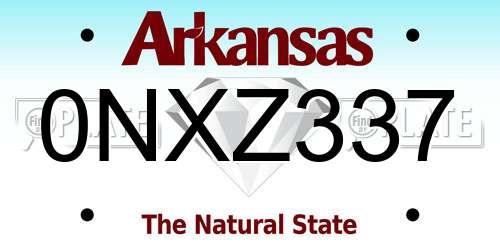 0NXZ337 Arkansas License Plate