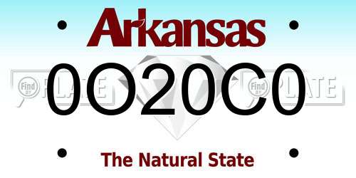 0O20C0 Arkansas License Plate