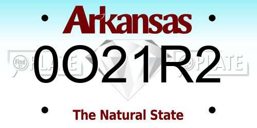 0O21R2 Arkansas License Plate
