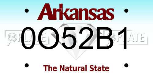 0O52B1 Arkansas License Plate