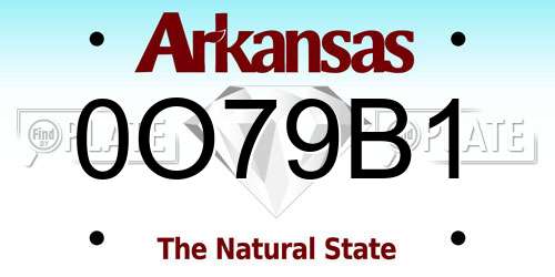 0O79B1 Arkansas License Plate