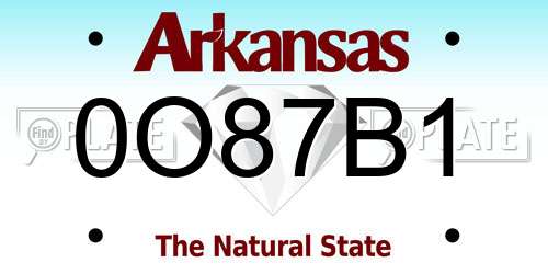 0O87B1 Arkansas License Plate