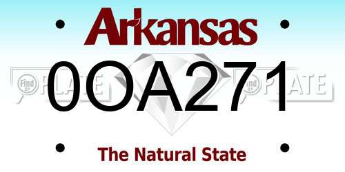 0OA271 Arkansas License Plate