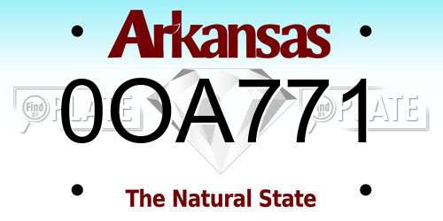 0OA771 Arkansas License Plate