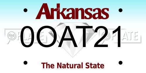 0OAT21 Arkansas License Plate