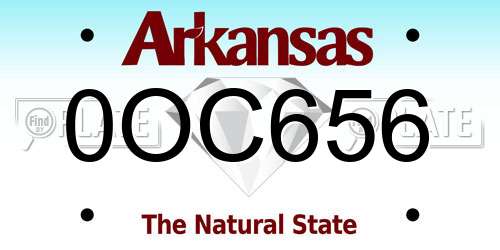 0OC656 Arkansas License Plate