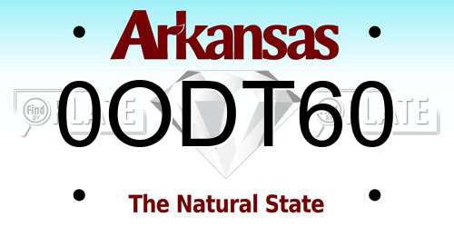 0ODT60 Arkansas License Plate