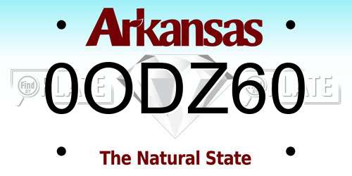 0ODZ60 Arkansas License Plate